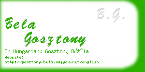 bela gosztony business card